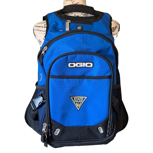 nwt Ogio Techspecs Street Multi Pocket Canvas Backpack NJ State Police Logo - Picture 2 of 15